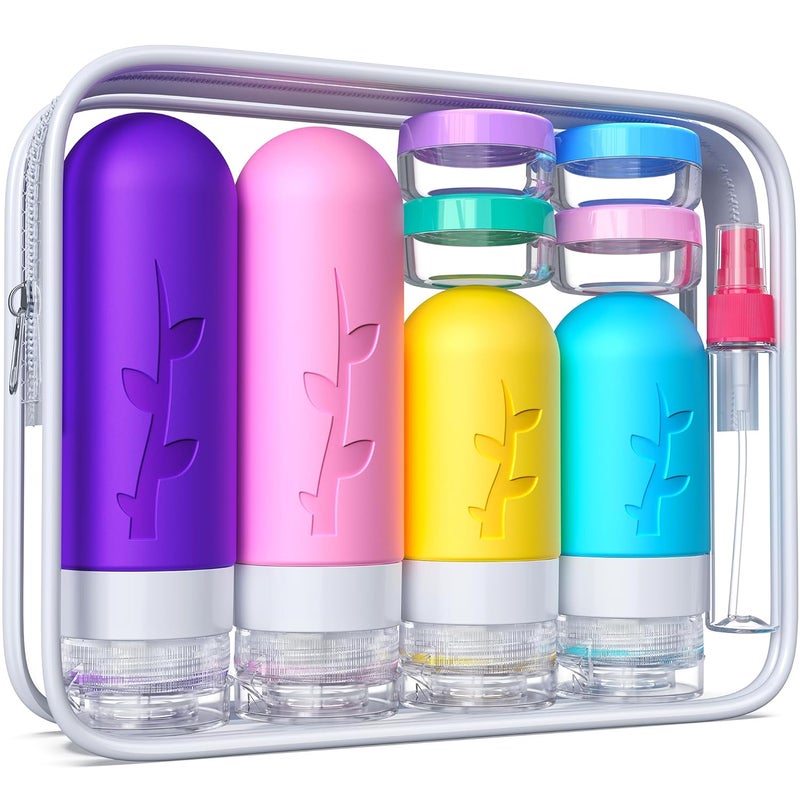 Tocelffe Travel Bottles,TSA Approved Containers for Toiletries, Silicone Leak Proof Refillable Liquid 3oz 2oz Travel essentials for Shampoo Conditioner Lotion BPA Free - Pack of 18 - Image 2